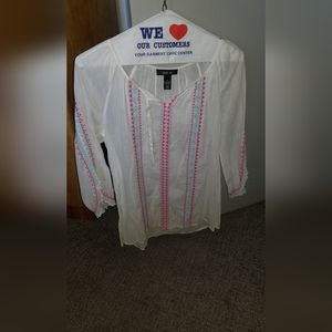 Style & Co long sleeve flounce shirt w/ flutter sleeves size medium